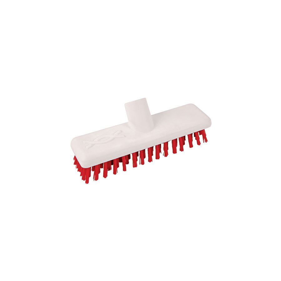 ROBERT SCOTT ABBEY HYGIENE DECK SCRUB HEAD 23CM RED POLYESTER BRISTLES