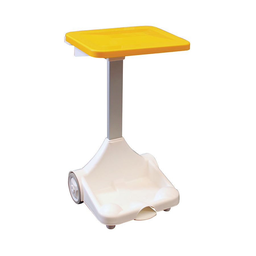 Freestanding Sack Holder With Wheels Yellow Lid PK 1