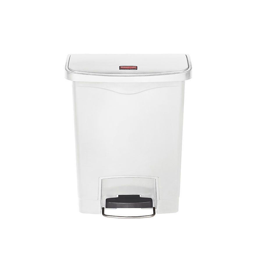 Rubbermaid Slim Step-On Bin Front Step 30 ltr White PK 1