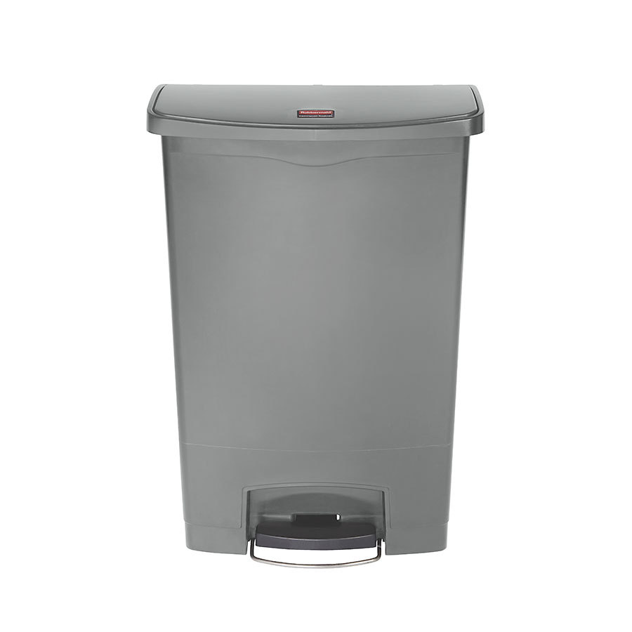 Rubbermaid Slim Step-On Bin Front Step 90 ltr Grey PK 1