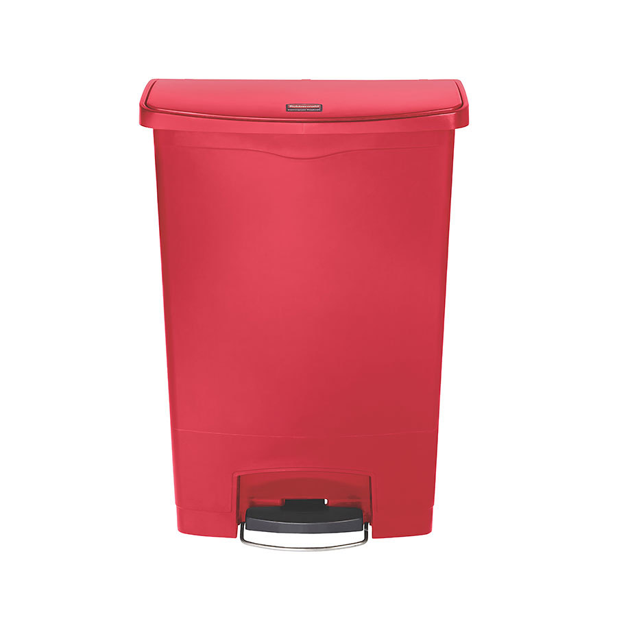 Rubbermaid Slim Step-On Bin Front Step 90 ltr Red PK 1