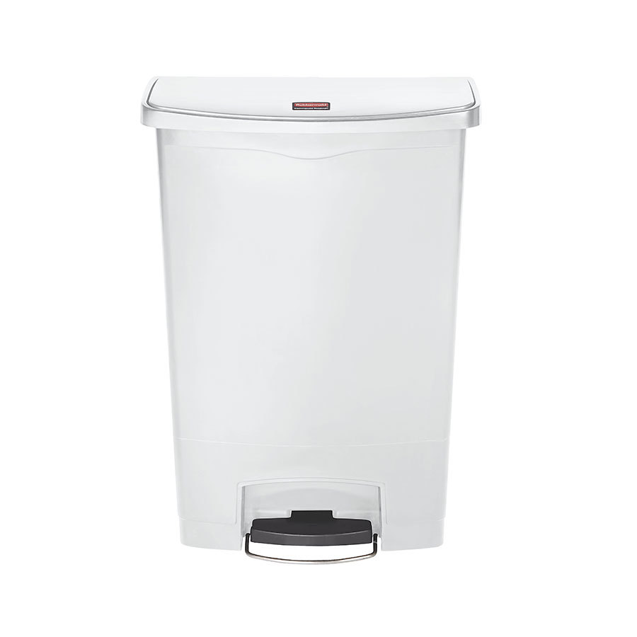 Rubbermaid Slim Step-On Bin Front Step 90 ltr White PK 1