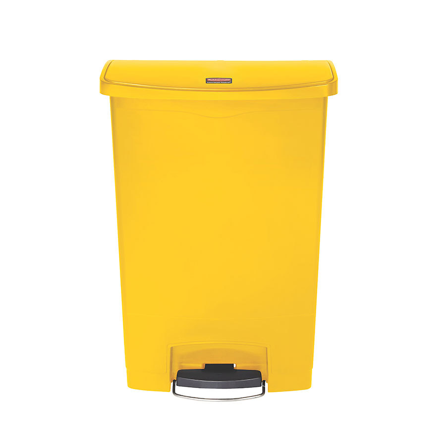 Rubbermaid Slim Step-On Bin Front Step 90 ltr Yellow PK 1