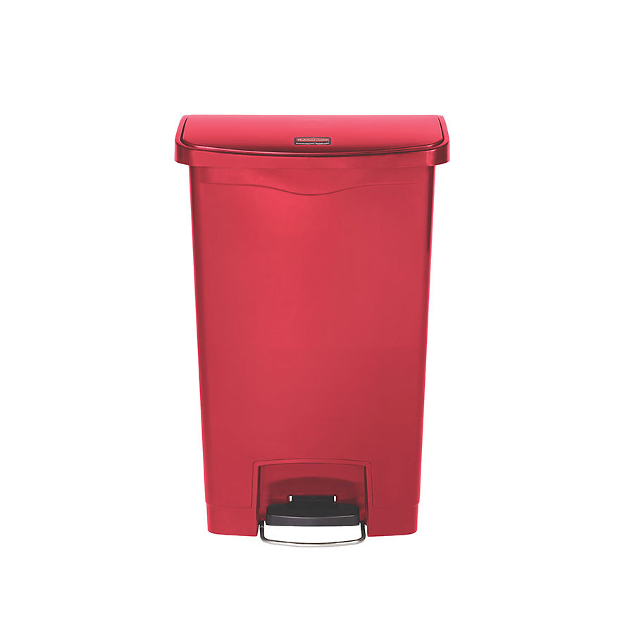 Rubbermaid Slim Step-On Bin Front Step 50 ltr Red PK 1