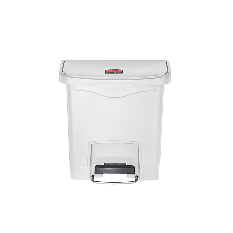 Rubbermaid Slim Jim Step-On Bin Front Step White Resin 15ltr W37.67 x H39.88 x D23.4cm PK 1