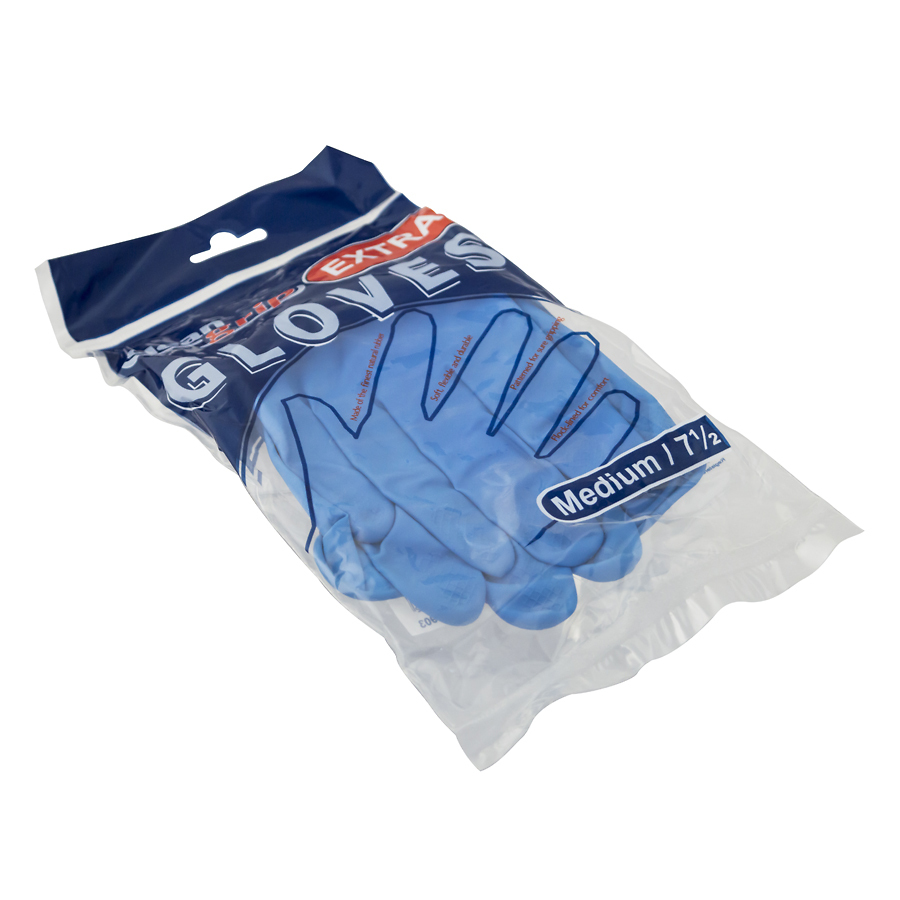 Household Gloves Pair Blue Rubber Medium PK 1