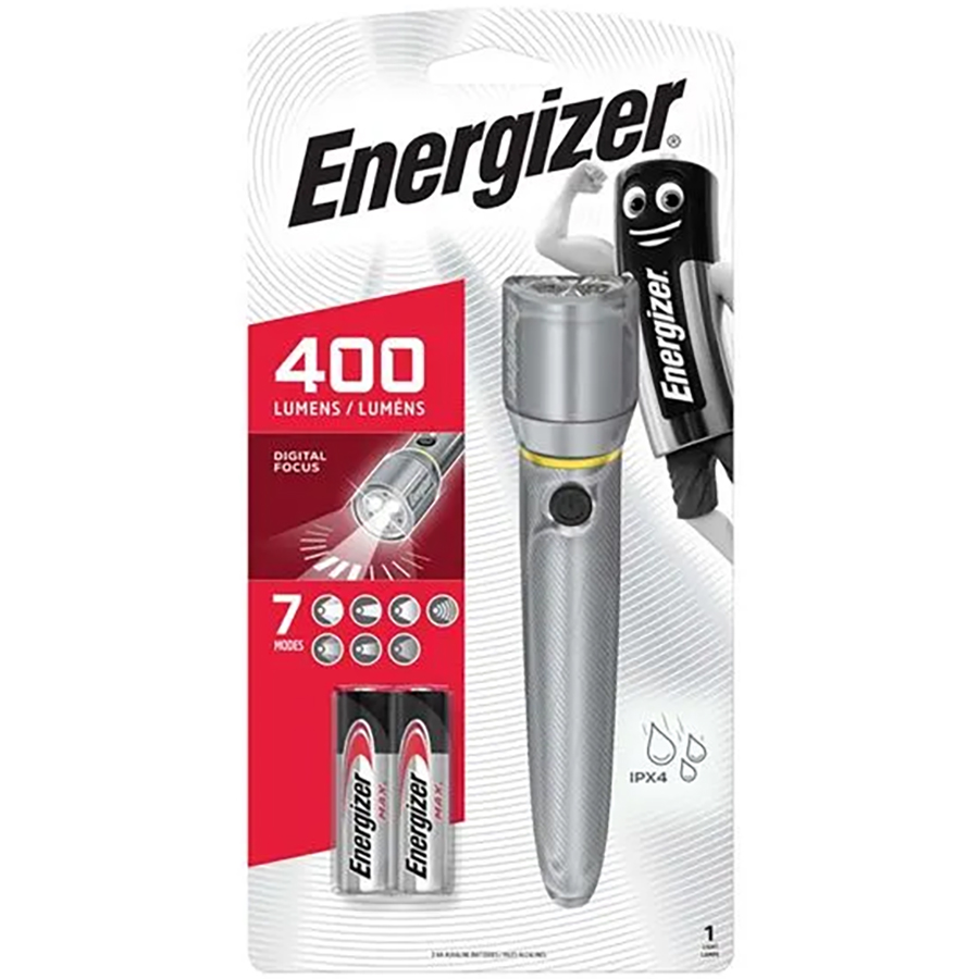 Energizer Stainless Led Torch And 2 x AAA Batteries PK 1