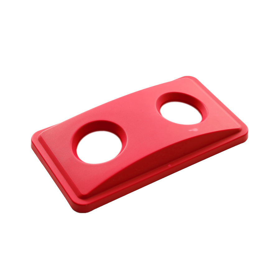 Trust Svelte® Top Bottle/Can Lid For Oblong Slim Bin Red Polypropylene 52.3x28.8x6.7 cm PK 1