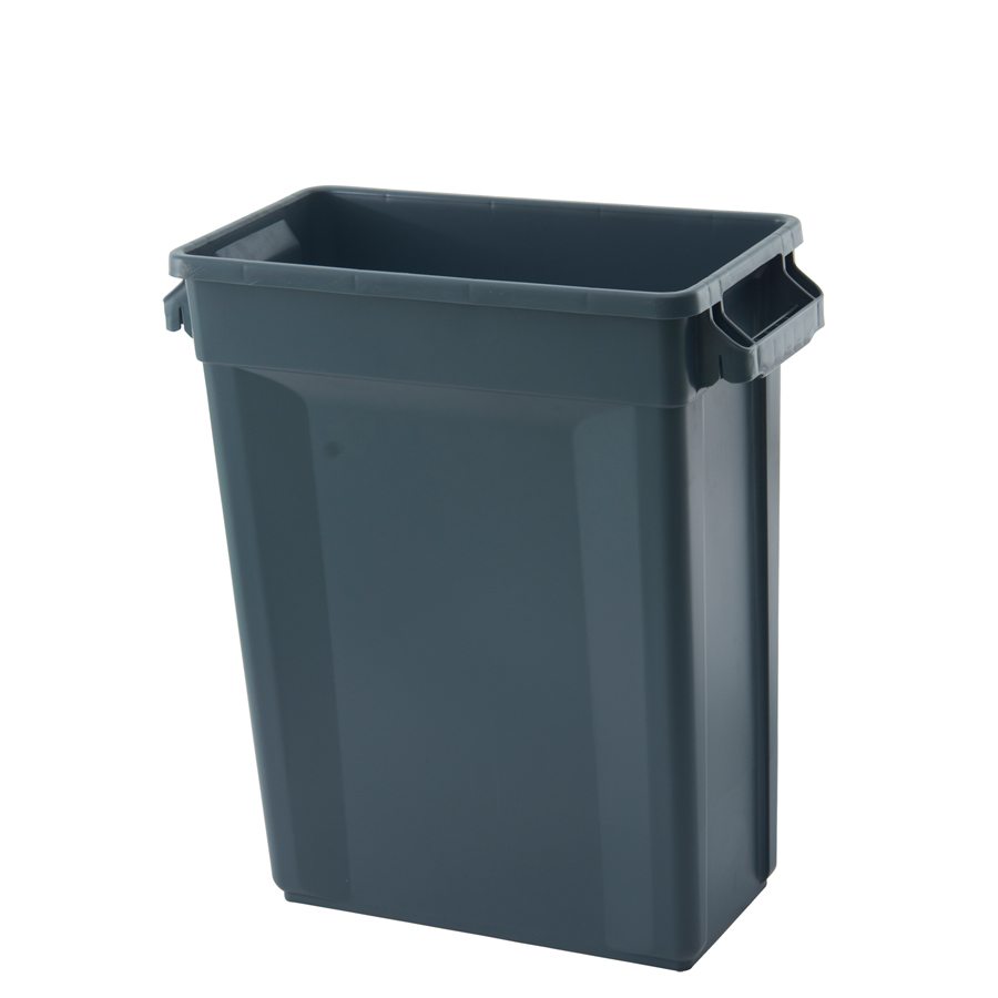 Trust Svelte® Bin Rectangular With Venting Channels Grey HDPE 60ltr 50.7x27.2x63.2cm PK 1