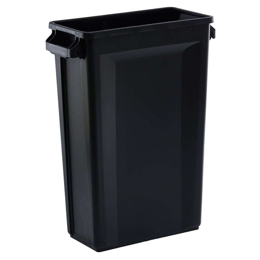 Trust Svelte® Bin Rectangular With Venting Channels Black HDPE 87ltr 50.7x27.2x75.6cm PK 1