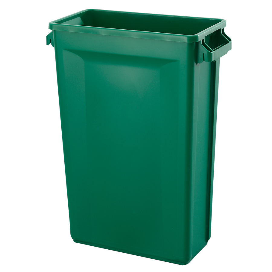 Trust Svelte® Bin Rectangular With Venting Channels Green HDPE 87ltr 50.7x27.2x75.6cm PK 1