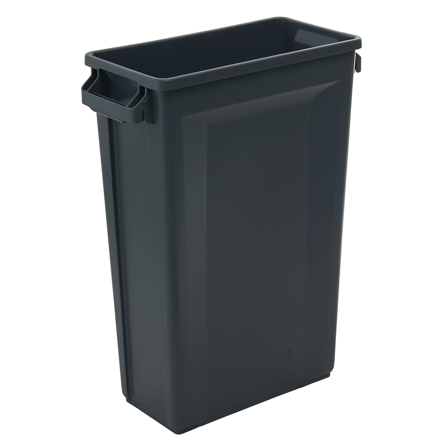 Trust Svelte® Bin Rectangular With Venting Channels Grey HDPE 87ltr 50.7x27.2x75.6cm PK 1