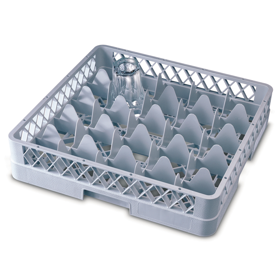 25 Comp Glass Rack 500 x 500 x 202mm Grey PK 1