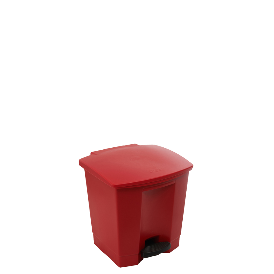 Trust Step-On Bin Red HDPE 30ltr 41.3x40.0x43.5 cm PK 1