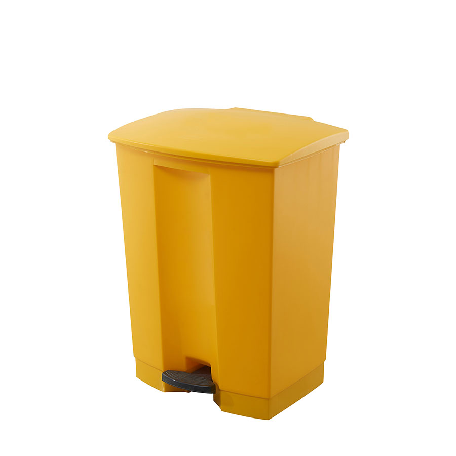 Trust Step-On Bin Yellow HDPE 30ltr 41.3x40.0x43.5 cm PK 1
