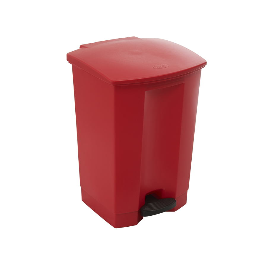 Trust Step-On Bin Red HDPE 68ltr 50.2x41.0x67.3 cm PK 1