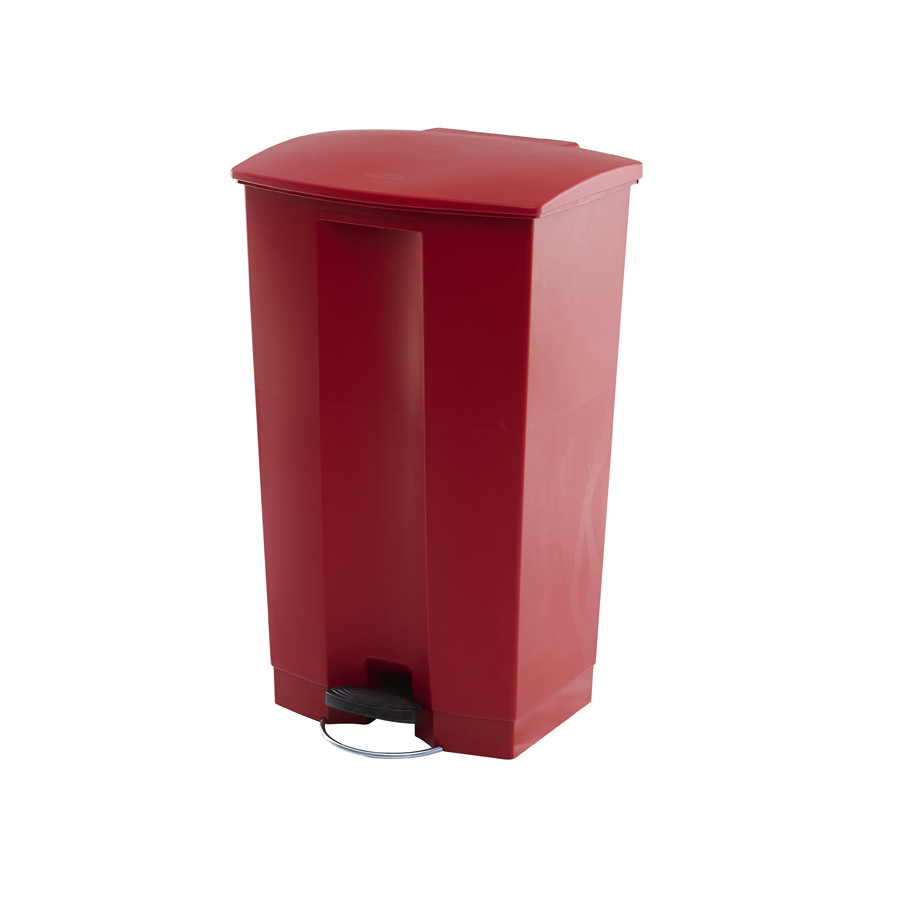 Trust Step-On Bin Red HDPE 87ltr 50.2x44.7x82.6 cm PK 1