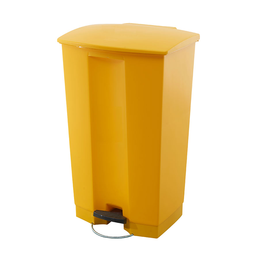 Trust Step-On Bin Yellow HDPE 87ltr 50.2x44.7x82.6 cm PK 1