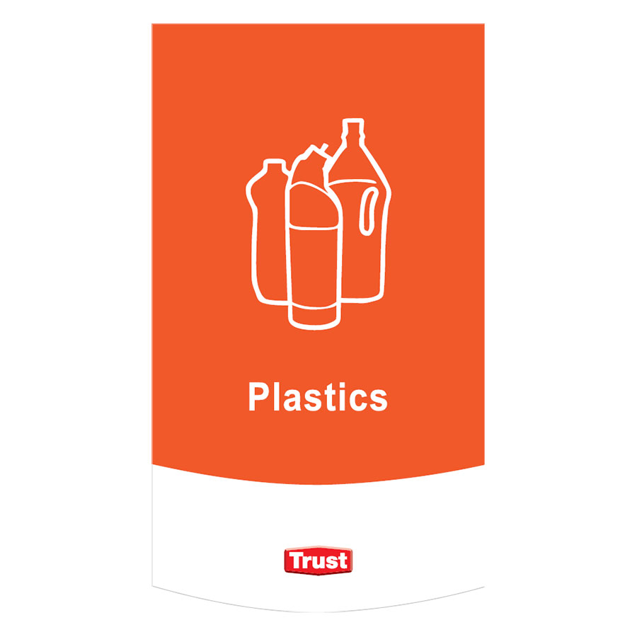 Trust Waste Classification Symbols- Plastics Red Plastic 13x23cm PK 1