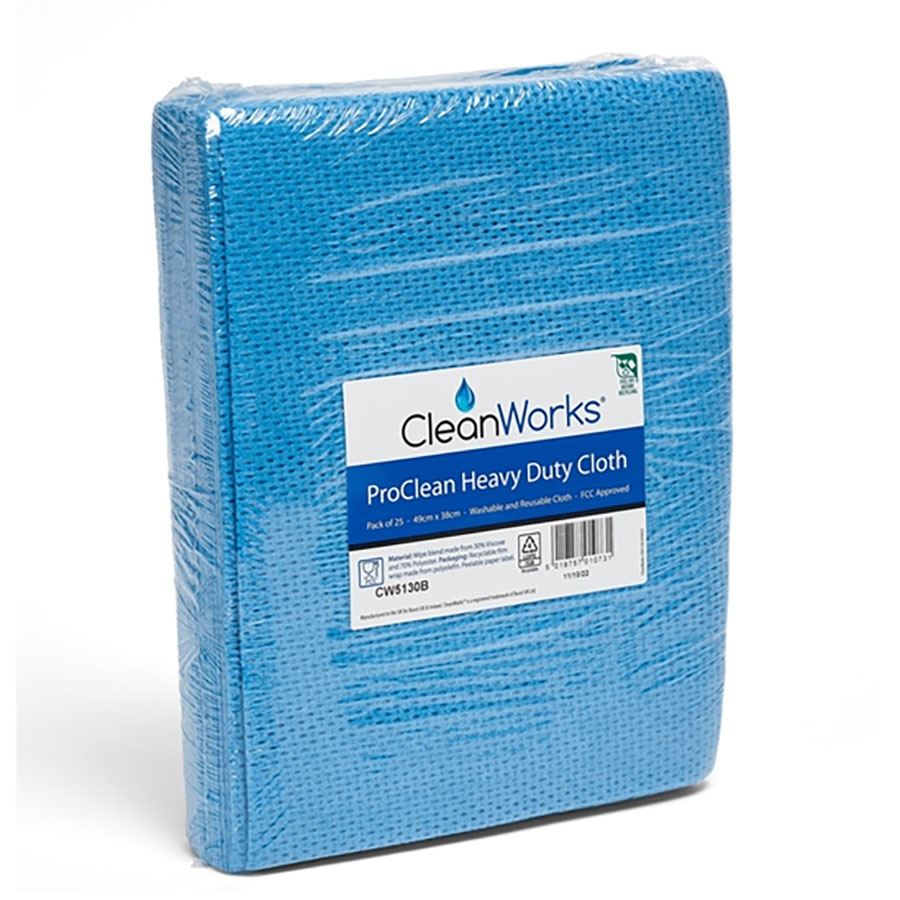 Cleanworks Heavy Weight Hygiene Cloth 80gsm Blue PK 1