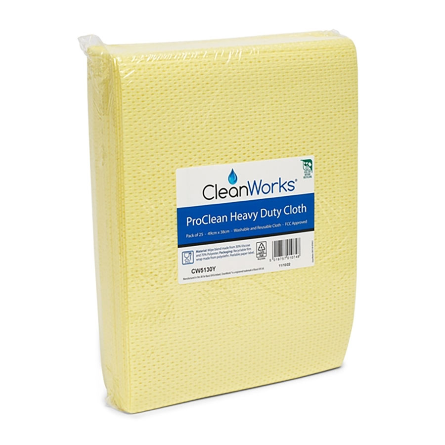 Cleanworks Heavy Weight Hygiene Cloth 80gsm Yellow PK 1