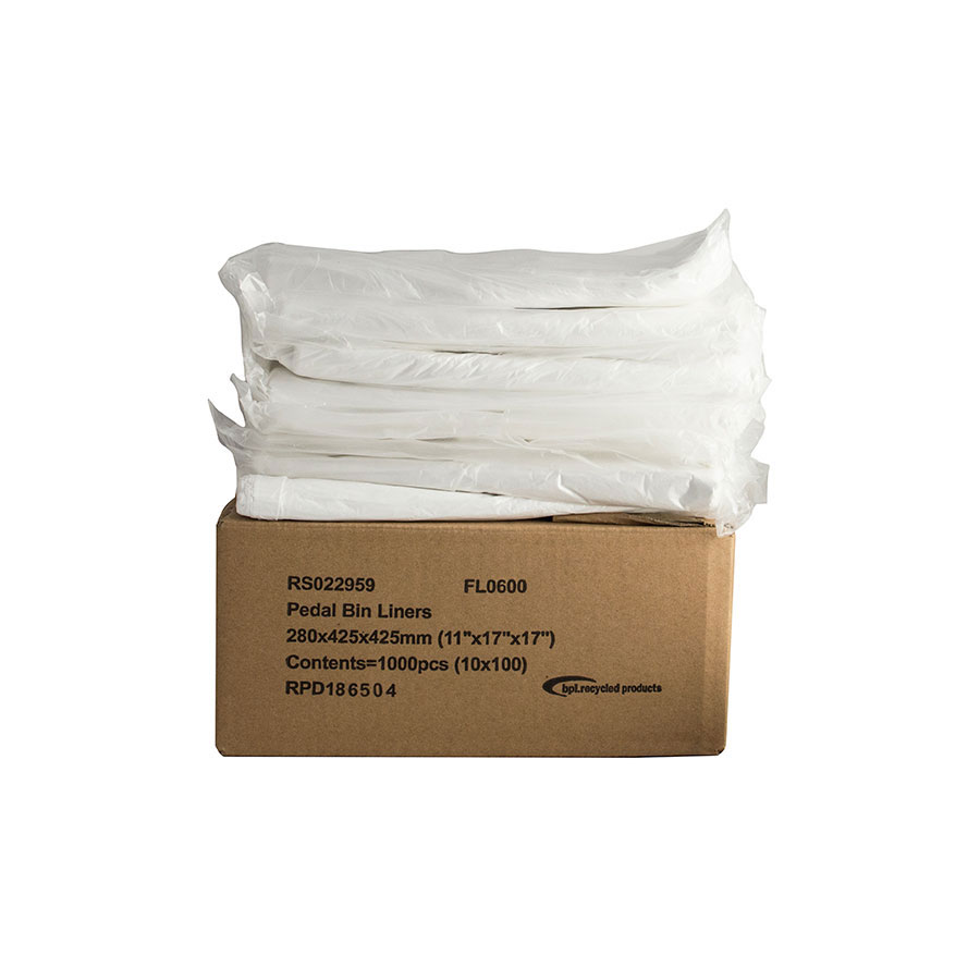 BPI Swing Bin Liner White 279x425x425mm PK 1
