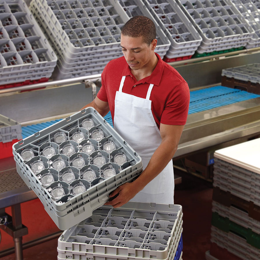 Cambro 20 Compartment Camrack Glass Rack Grey PK 1
