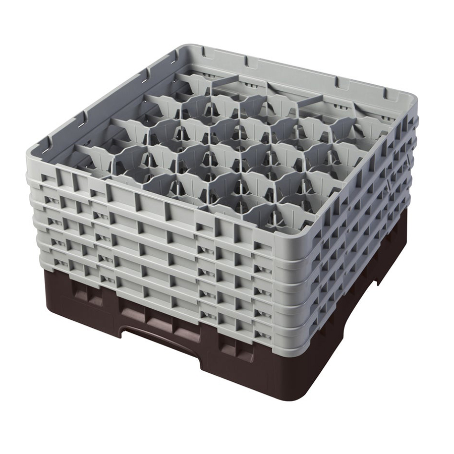 Cambro Camrack Brown 20 Compartment Glass Rack 50x50x25.7cm PK 1