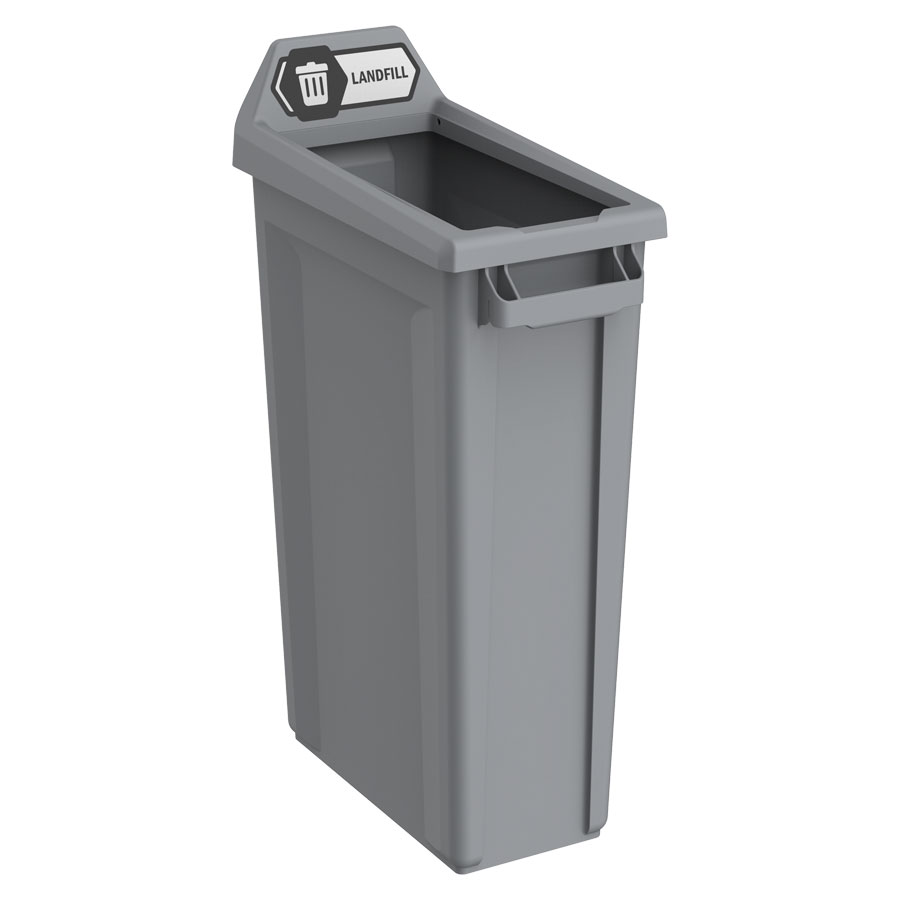 Trust Recycling Station 1 Stream Landfill Grey HDPE 87ltr 50.7x27.2x89.9cm PK 1