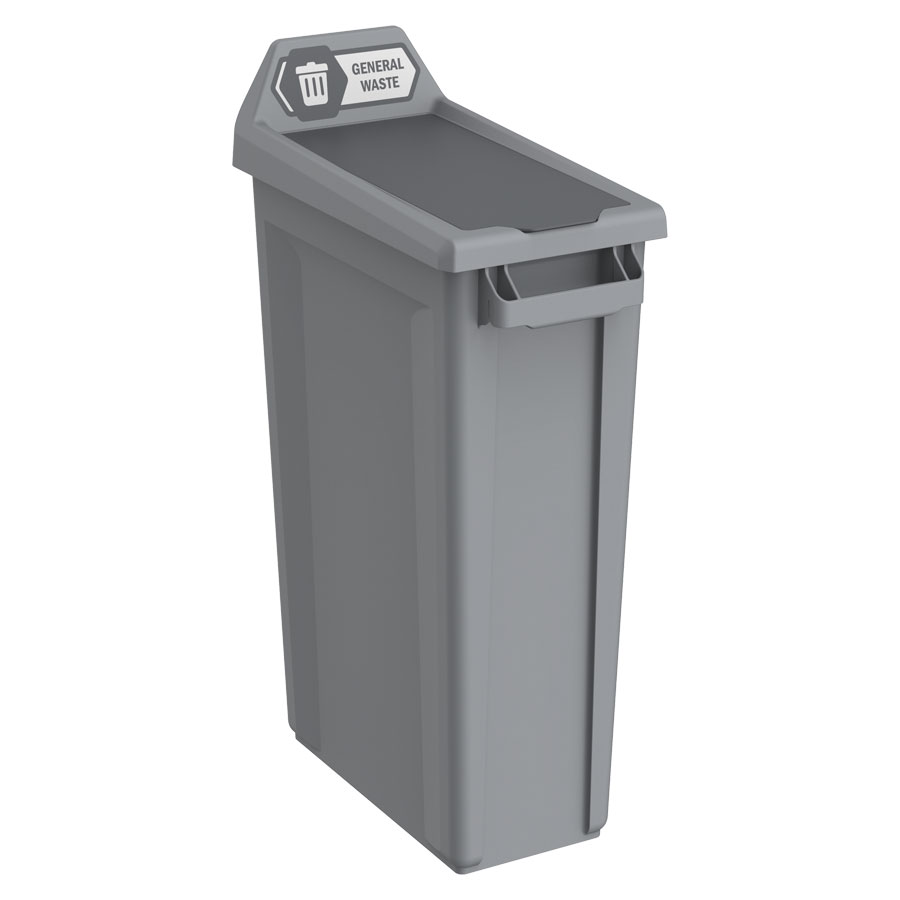 Trust Recycling Station 1 Stream General Grey HDPE 87ltr 50.7x27.2x89.9cm PK 1