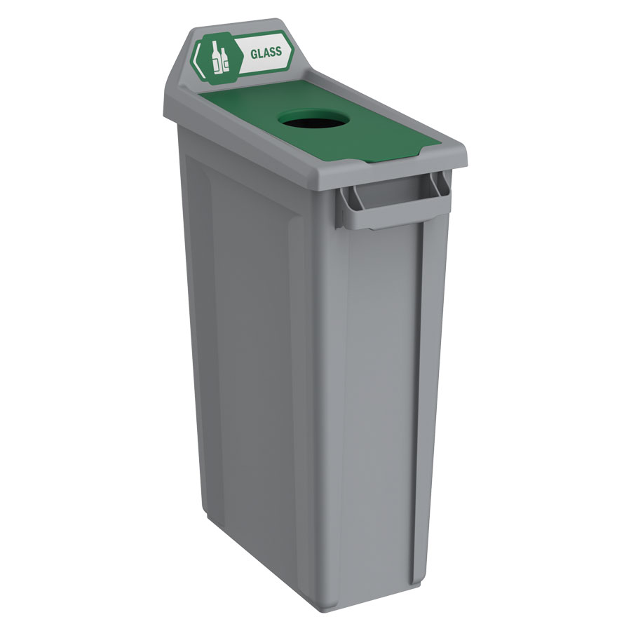 Trust Recycling Station 1 Stream Glass Grey HDPE 87ltr 50.7x27.2x89.9cm PK 1