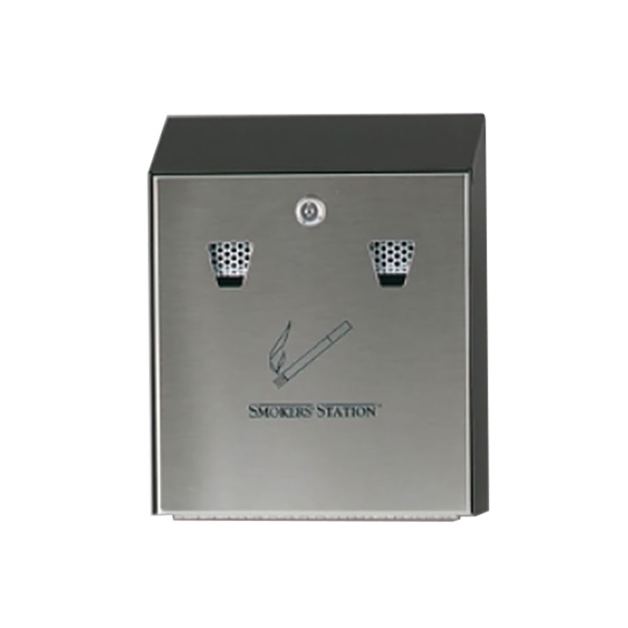 Rubbermaid Smokers Station Wallmounted Black Galvanised Steel W10.16 x H40.64 x D27.94cm PK 1