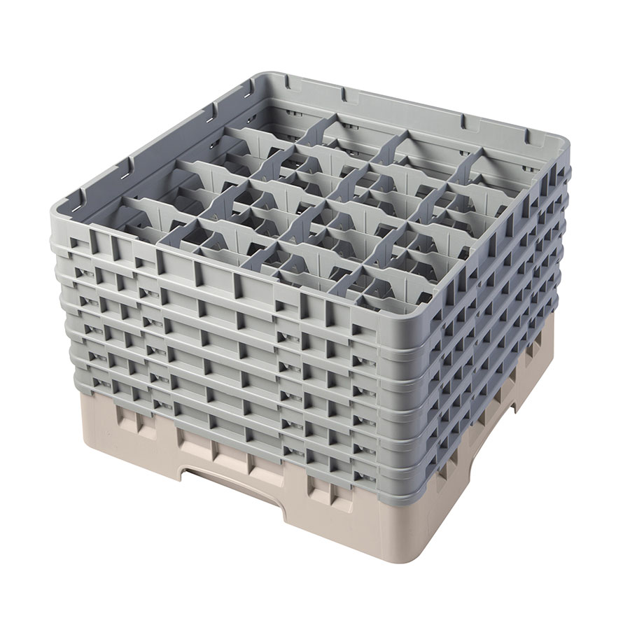 Cambro 16 Compartment Camrack Glass Rack Beige PK 2