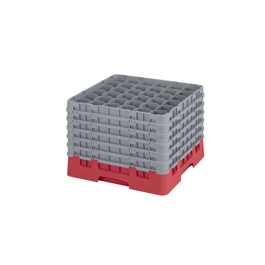 Cambro 36 Compartment Camrack Glass Rack Red PK 2