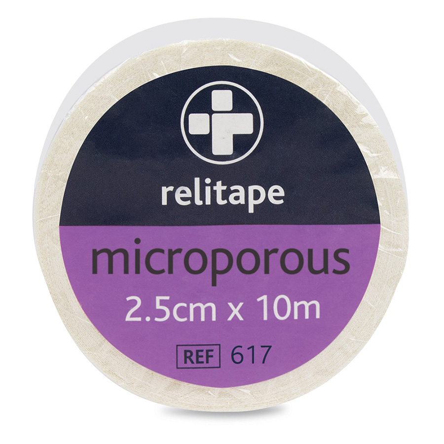 Relitape Microporous Tape 2.5cm x 10M PK 1