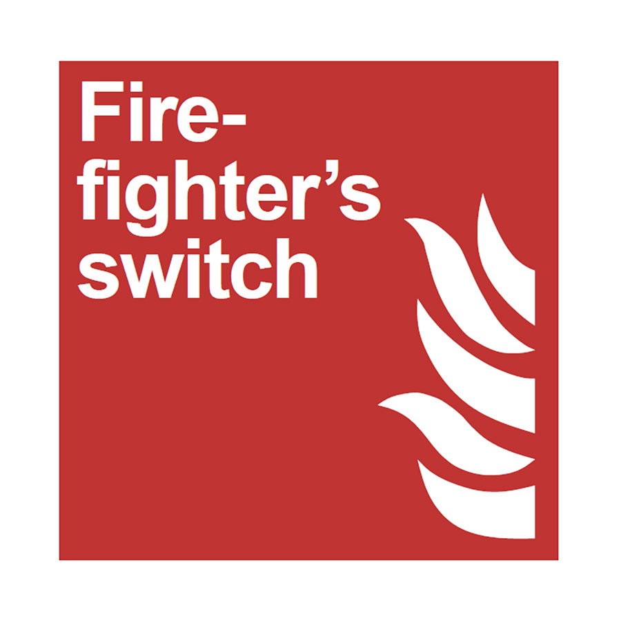 Mileta Safety Sign - Fire Fighters Switch 200x200mm PK 1