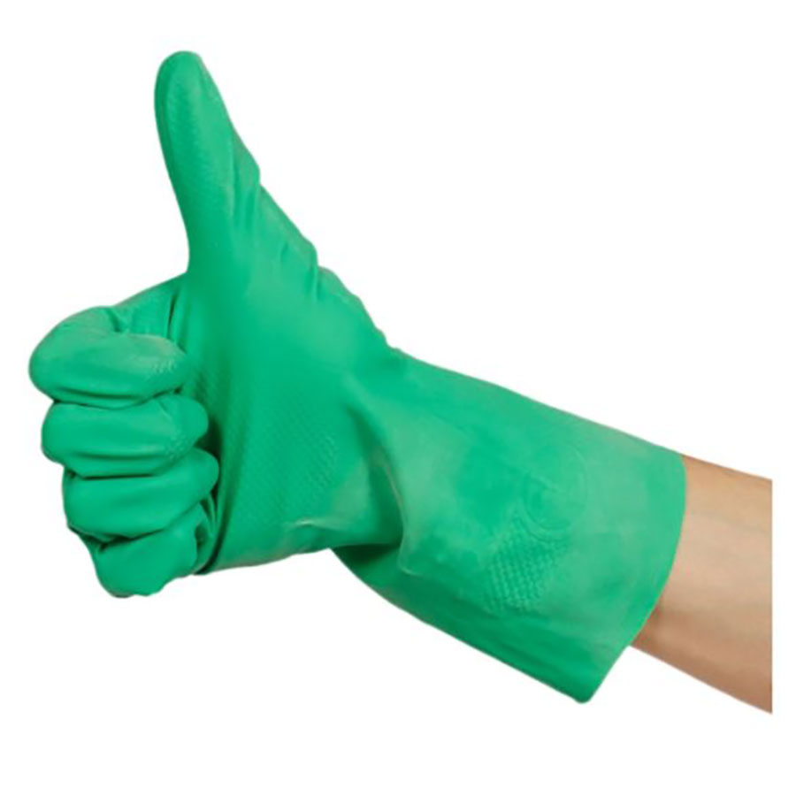 Green Rubber Gloves Large PK 1