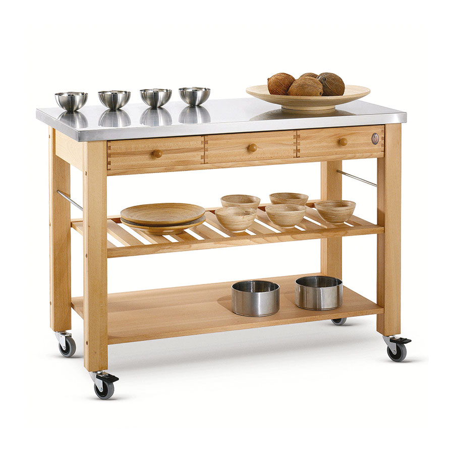 Lambourn 3 Drawer Trolley with Stainless Steel Top PK 1