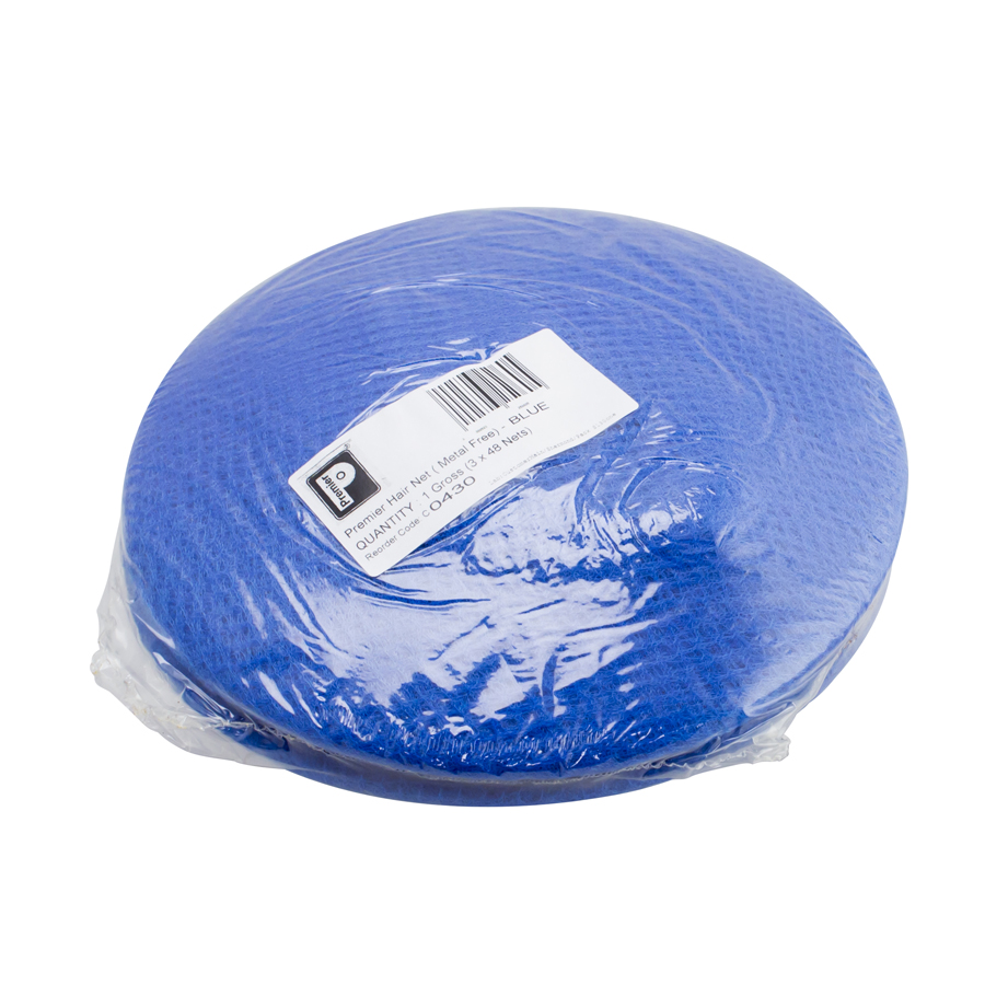 Unisex Blue Hairnet - 3 Rings of 48 - One Size PK 1