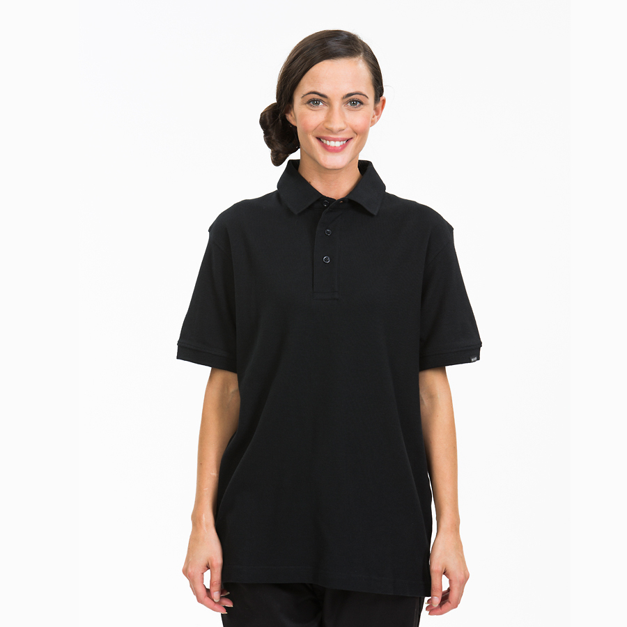 BLACK COTTON POLO SHIRT XS XS