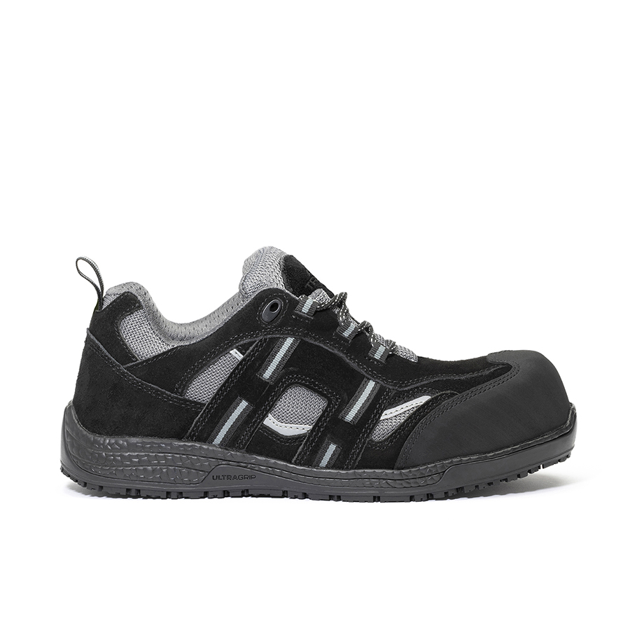 ANVIL TRACTION JACKSON BLACK SUEDE LEATHER UNISEX LIGHTWEIGHT TRAINER UK-SIZE-7