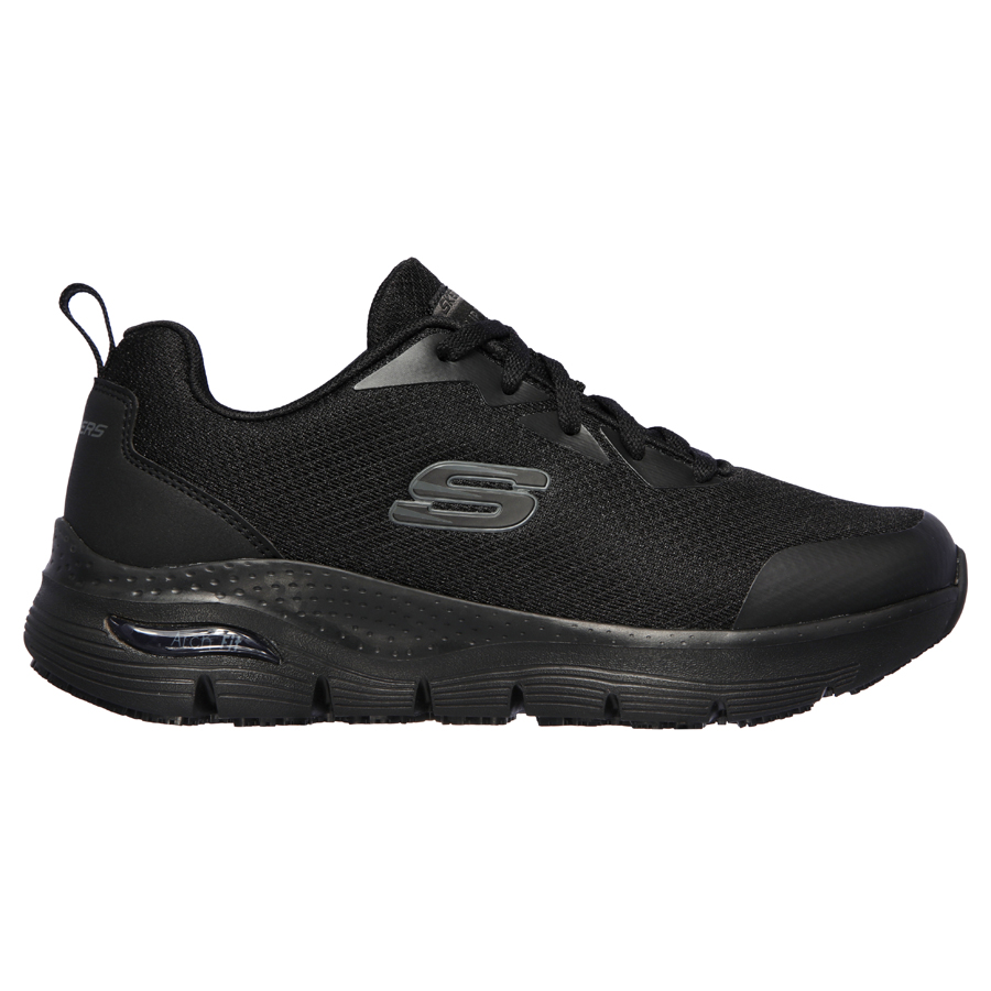 SKECHERS ARCH FIT SR BLACK SLIP RESISTANT LADIES TRAINER UK-SIZE-5