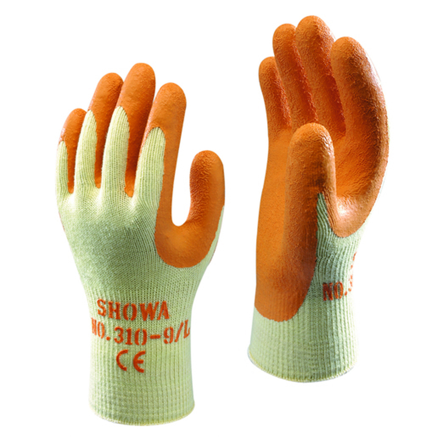 Showa 310y Grip Latex Coated Orange Glove UK-Size-10 PK 1