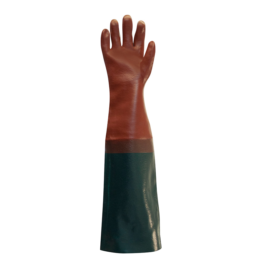 Polyco PVC Coated Heavyweight Sleeved Red & Green PVC Gauntlet PK 1