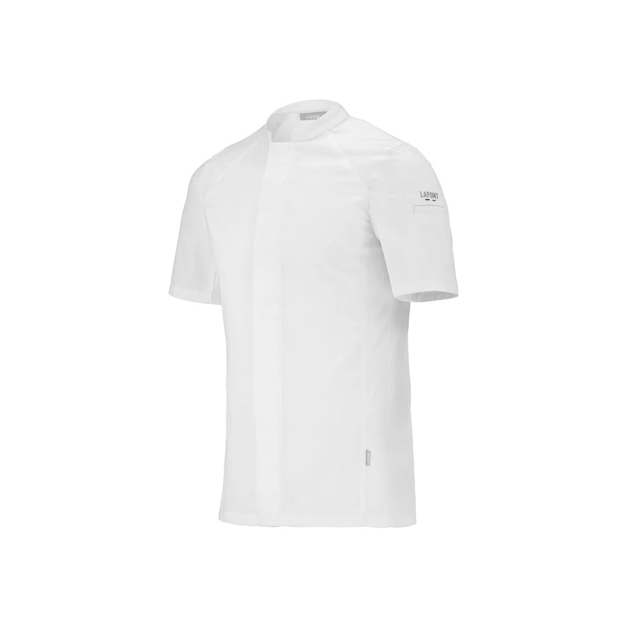 LAFONT KITCHEN ESSENTIALS BASIL2 MENS POLYCOTTON SHORT SLEEVE WHITE CHEF JACKET XS