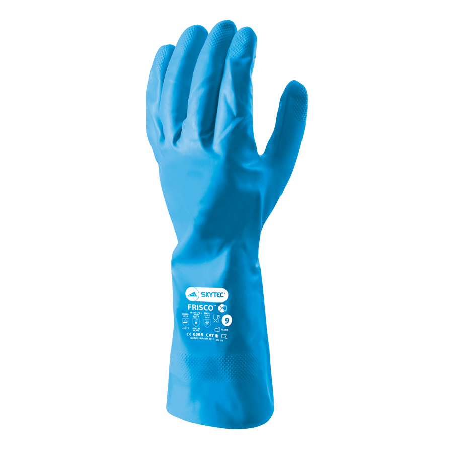 Skytec Frisco Reuse Nitrile Blue Gloves UK-Size-6 PK 1