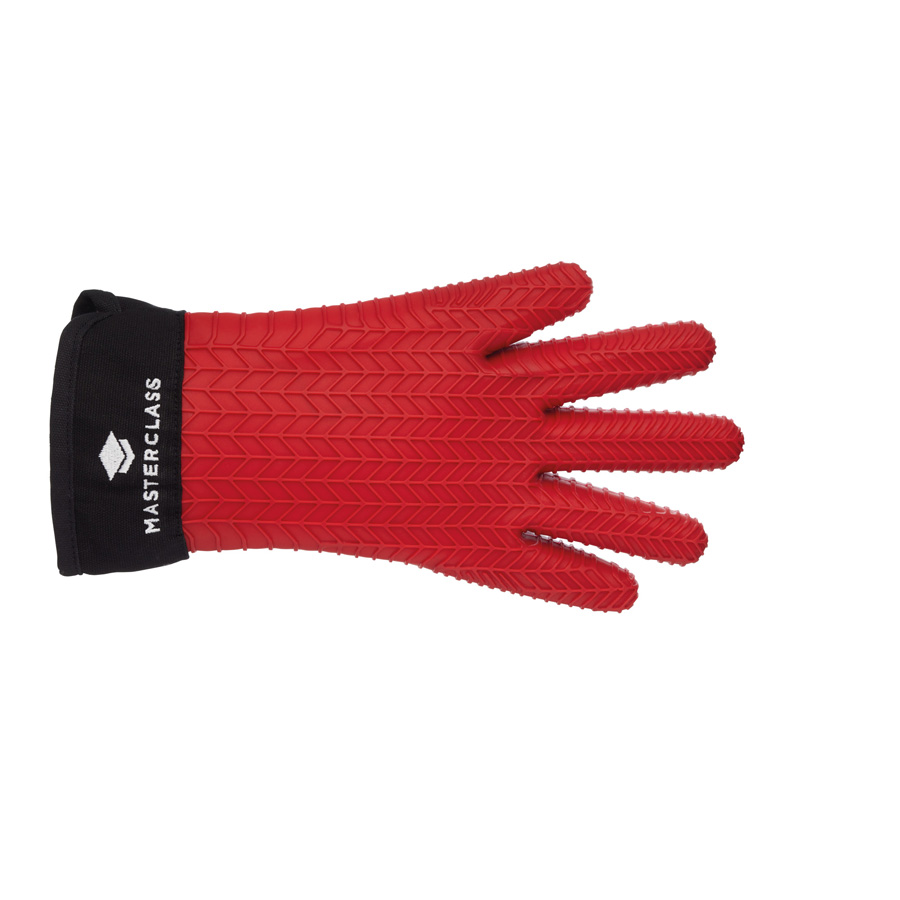 MasterClass Fleece Lined Silicone Oven Glove Red & Black PK 2