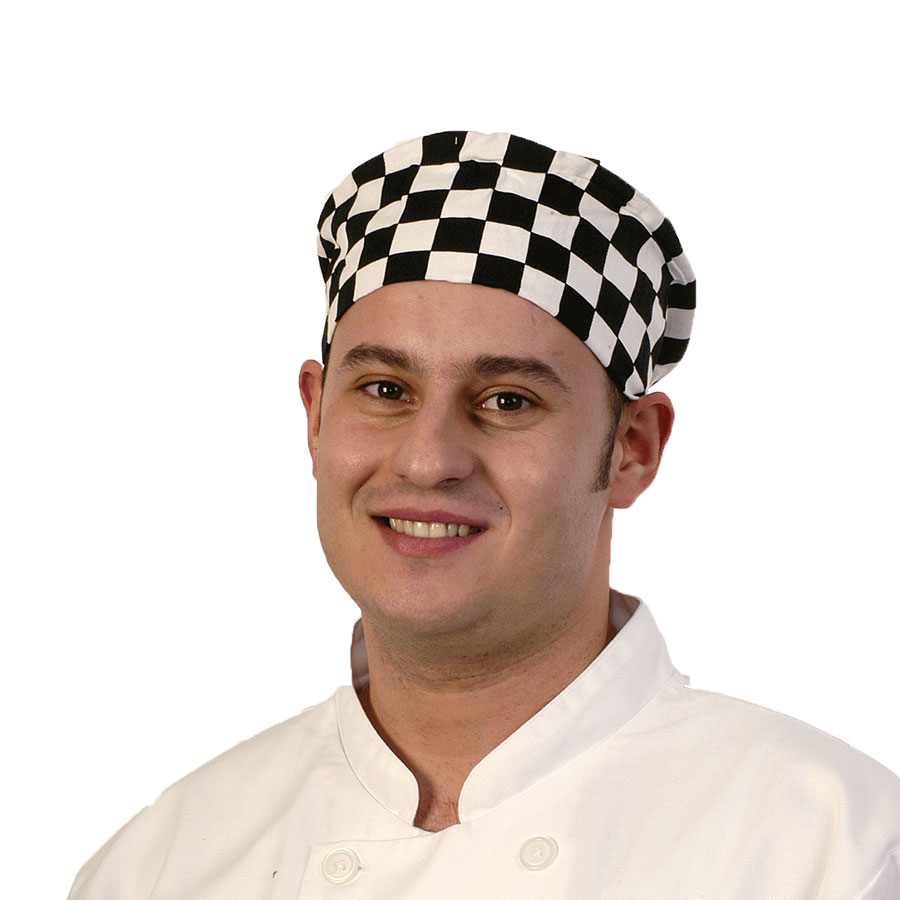 Large Black Check Skull Cap PK 1