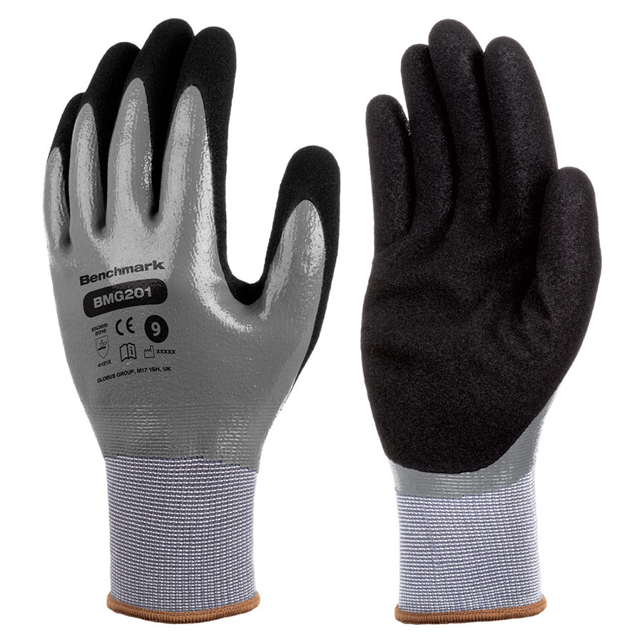 Multi-Purpose Polyester/Nitrile Glove Black/Grey XL PK 1