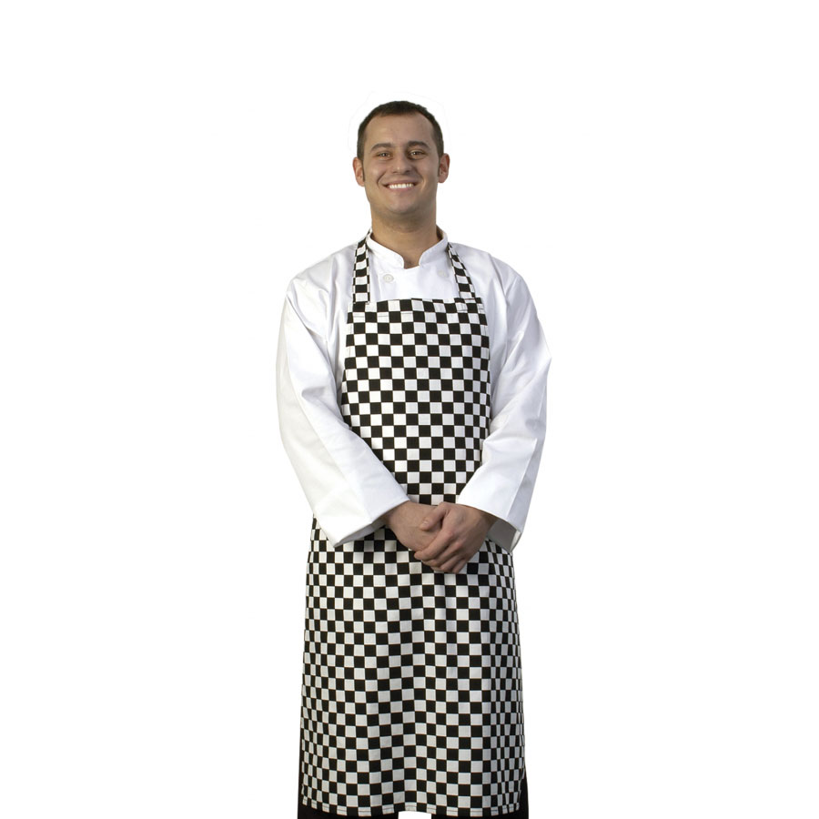 Large Black Check Bib Apron PK 1